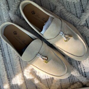 Loro Piana Summer Charms Walker Suede Loafers